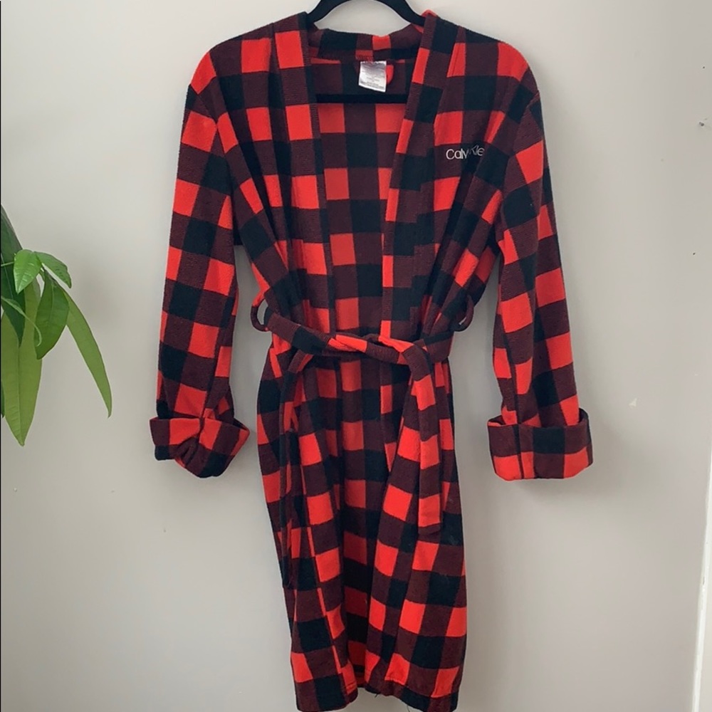 Calvin Klein Buffalo Plaid Robe - Picture 1 of 4